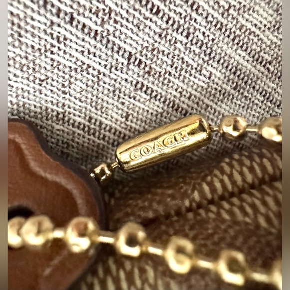 Coach Double Corner Zip Wristlet - Tan & Brown Coated Canvas w/ Hang Tag - 6”x4” - Picture 2 of 14